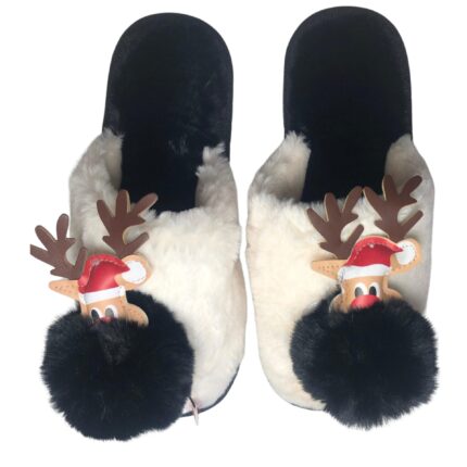 Дамски домашни чехли Kompass черно Еленче