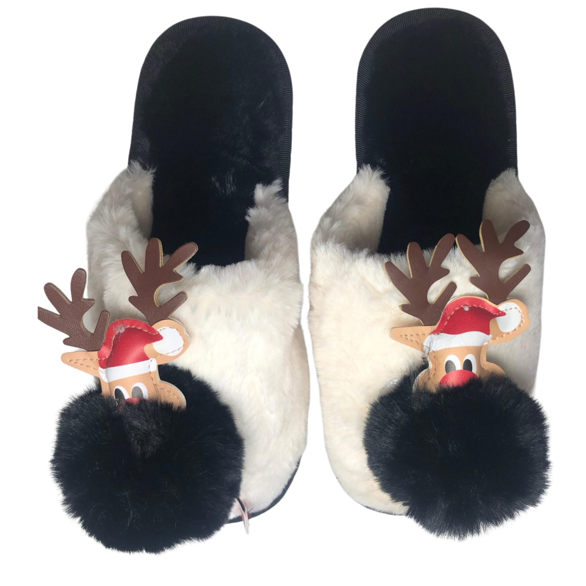 Дамски домашни чехли Kompass черно Еленче 