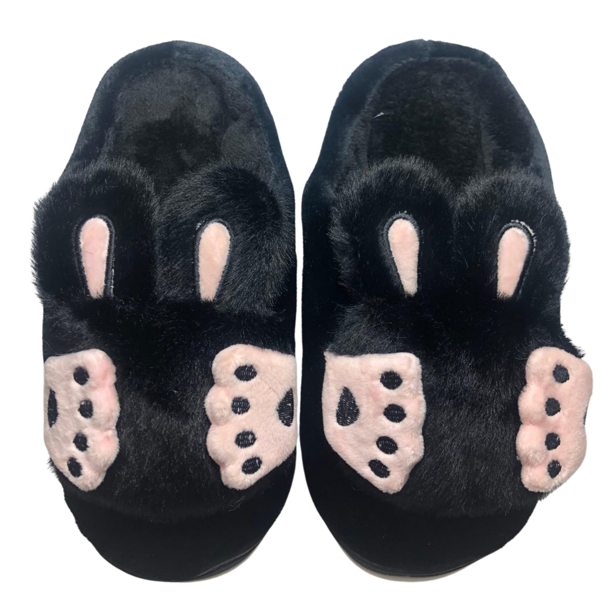 Дамски домашни чехли Kompass черно зайче