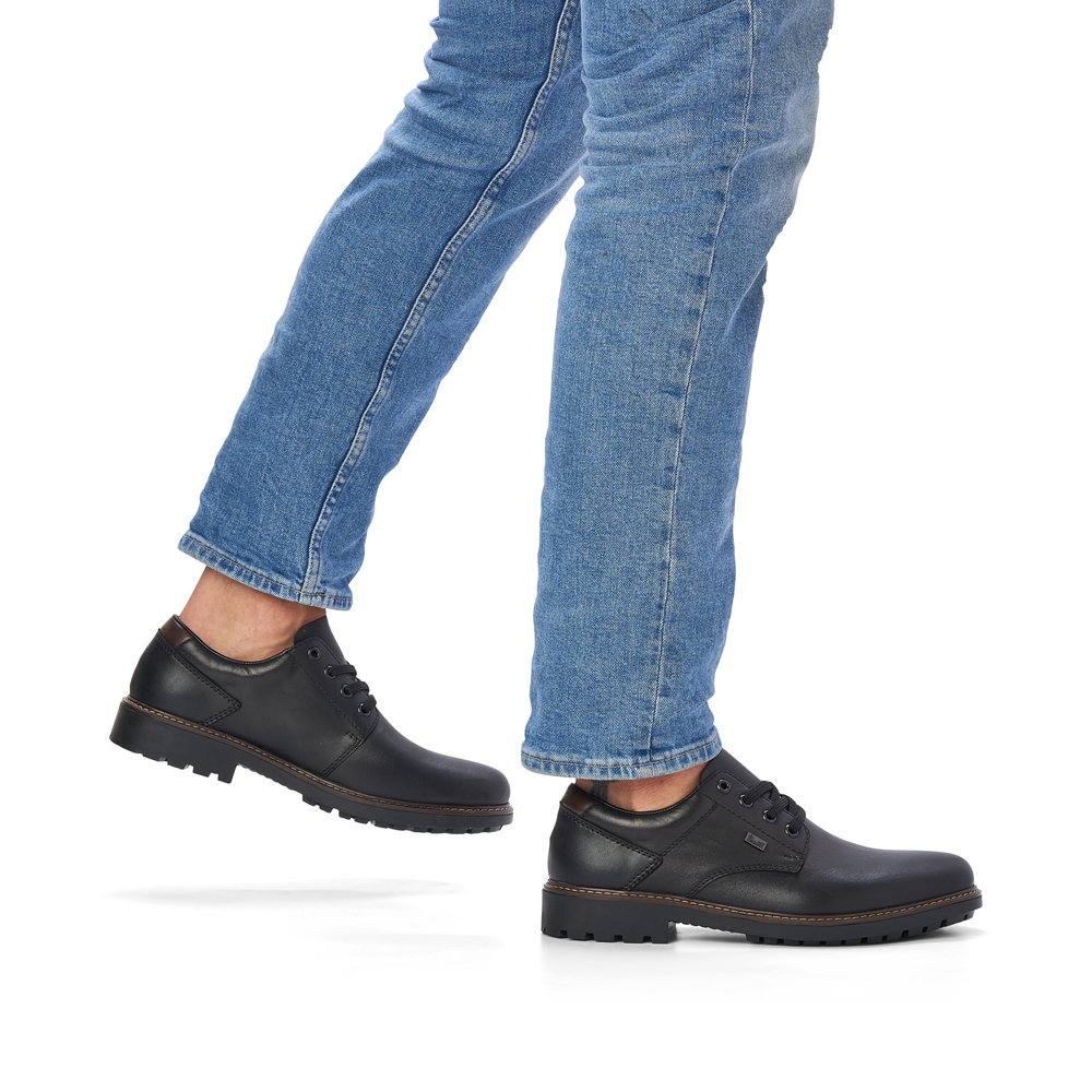 Мъжки елегантни обувки с връзки Rieker F4611-00 черни