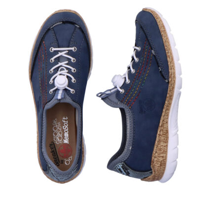 Дамски обувки с връзки Rieker Antistress ширина F1/2 N4T0-14 сини