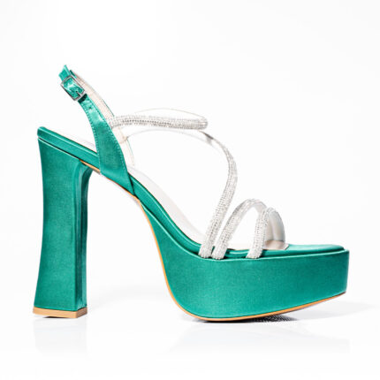 Дамски сандали на висок ток Yoncy зелени