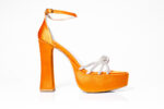 Дамски сандали на висок ток Yoncy оранжеви