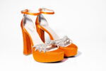 Дамски сандали на висок ток Yoncy оранжеви