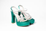 Дамски сандали на висок ток Yoncy зелени