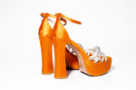 Дамски сандали на висок ток Yoncy оранжеви
