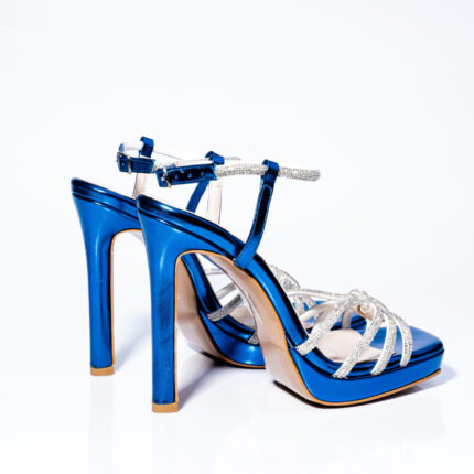 Дамски сандали на висок ток Yoncy сини