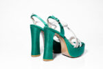 Дамски сандали на висок ток Yoncy зелени
