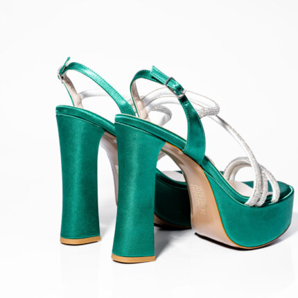 Дамски сандали на висок ток Yoncy зелени