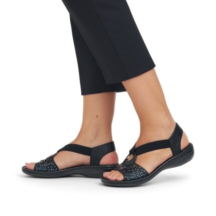 Дамски сандали RIEKER 60880-00 ширина E1/2 черни