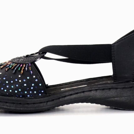 Дамски сандали RIEKER 60880-00 ширина E1/2 черни