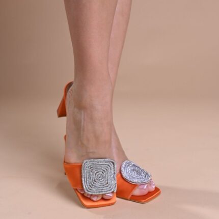 Дамски чехли на ток Yoncy Mounson Color оранжеви