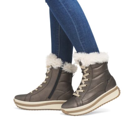 Дамски боти RIEKER W0963-90 ширина F1/2 кафяви