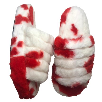 Дамски домашни чехли Kompass червено/бели