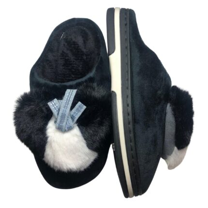 Дамски домашни чехли Kompass черни "сърце"