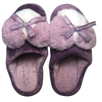 Дамски домашни чехли Kompass лилаво сърце