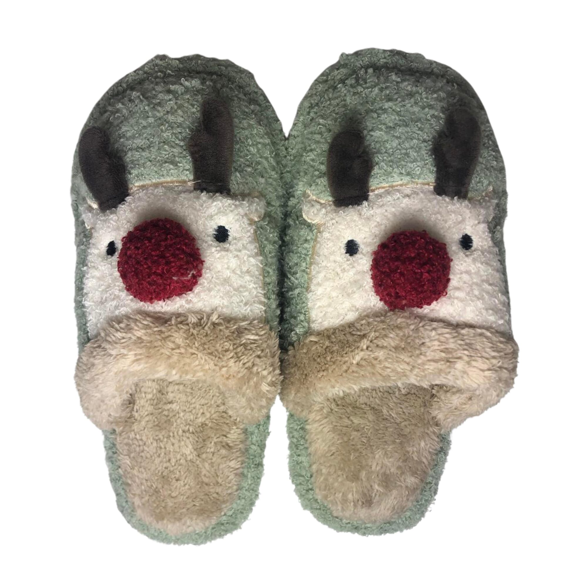 Дамски домашни чехли Kompass зелен елен