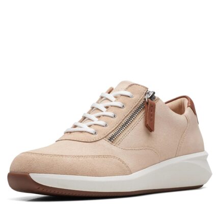 Дамски  спортни обувки Clarks Un Rio Zip естествена кожа бежови
