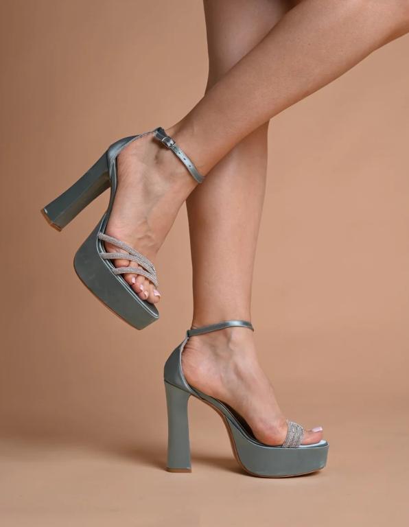 Дамски сандали на висок ток Yoncy Amelia зелени Дамски сандали на висок ток Yoncy Amelia зелени