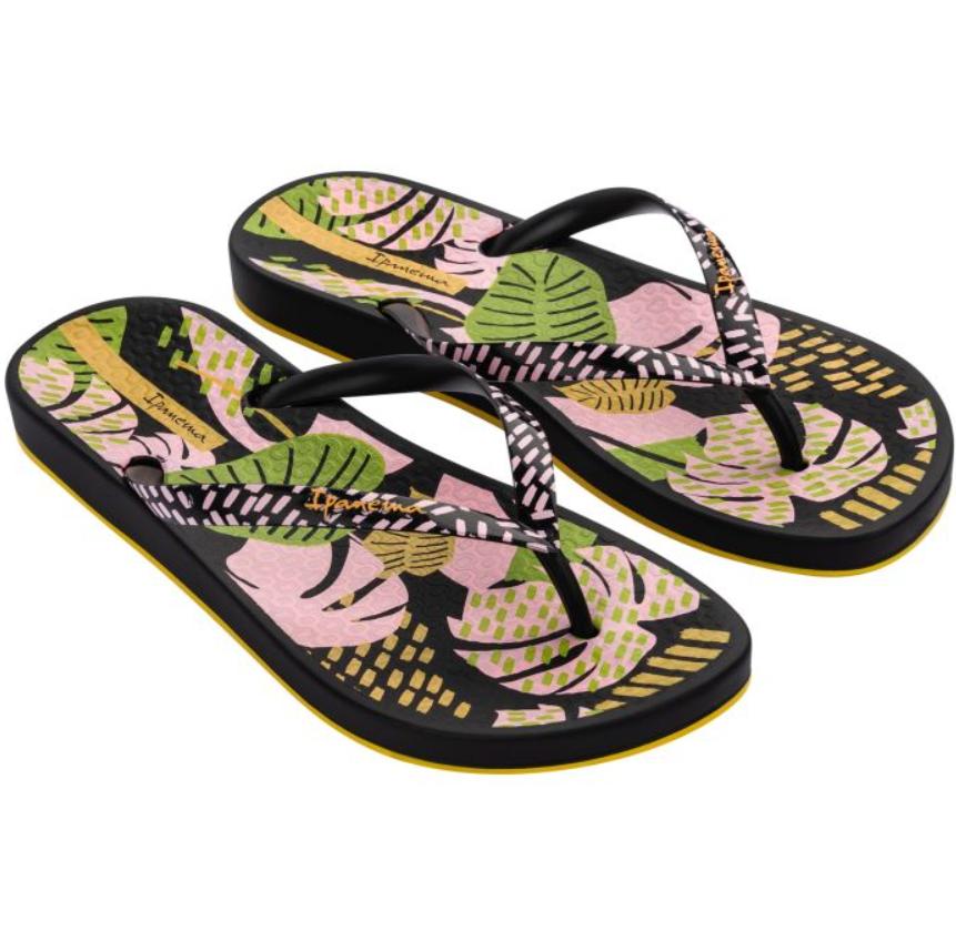 Дамски чехли Ipanema черни/жълти