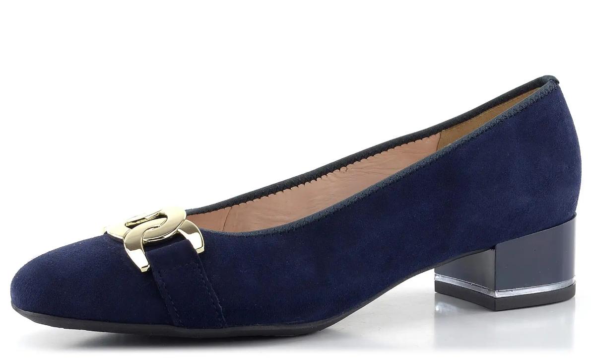 Дамски обувки на нисък ток Ara естествен велур  сини