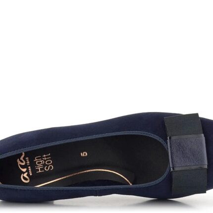 Дамски обувки на нисък ток Ara естествен велур  сини