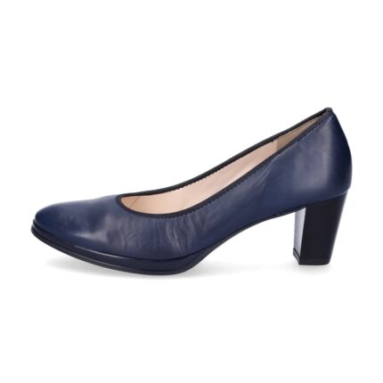 Дамски елегантни обувки на ток Ara естествена кожа сини