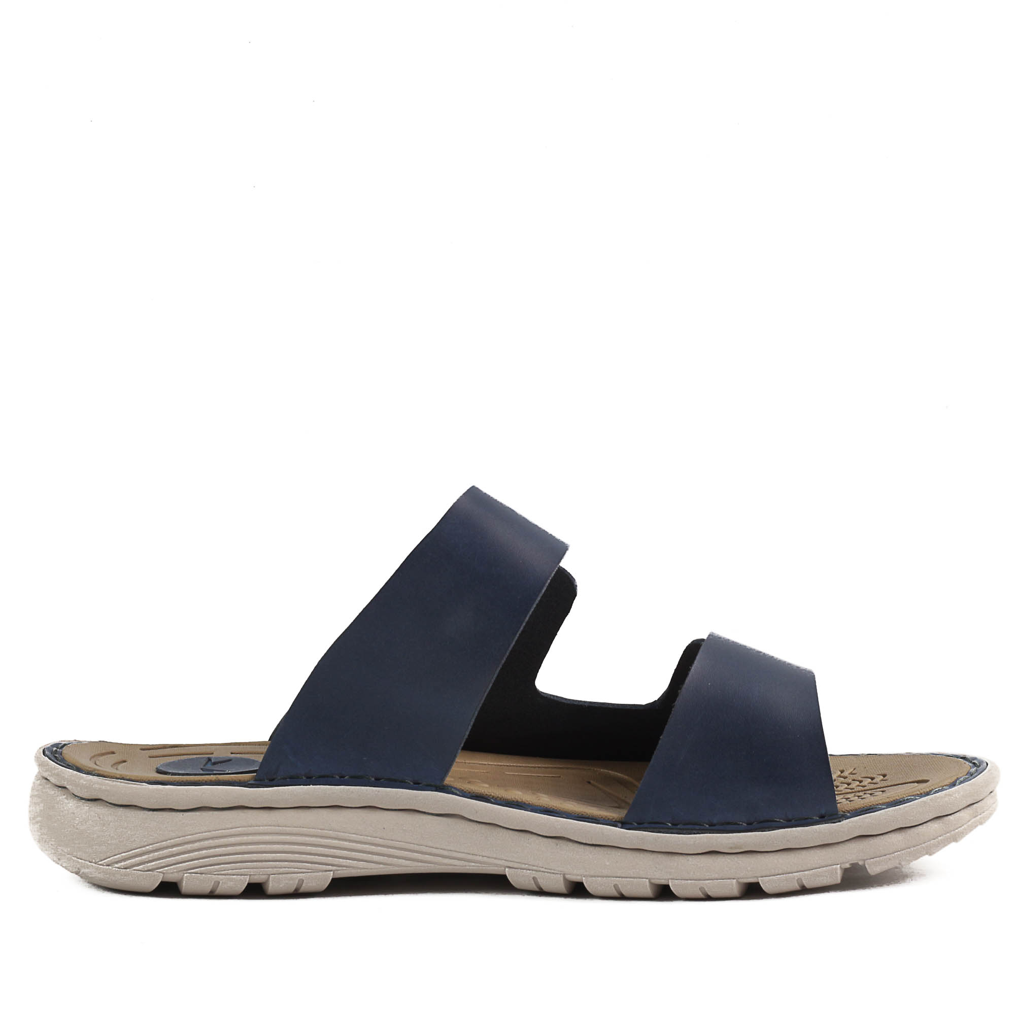 Мъжки чехли Soho Mayfair естествена кожа сини