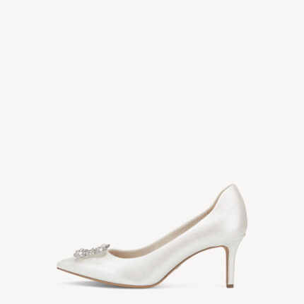 Дамски елегантни обувки  на ток Tamaris бели