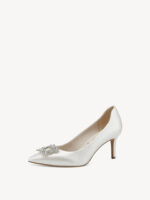Дамски елегантни обувки  на ток Tamaris бели