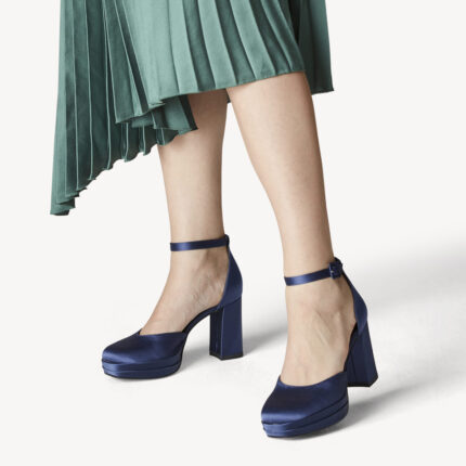 Дамски елегантни обувки  на ток Tamaris Touch It сини