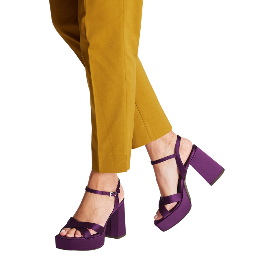 Дамски елегантни сандали на ток Tamaris Touch It лилави