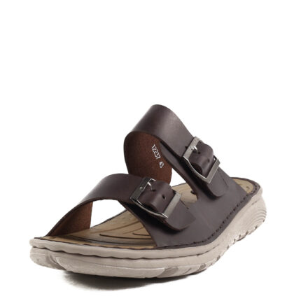 Мъжки чехли Soho Mayfair естествена кожа тъмно кафяви