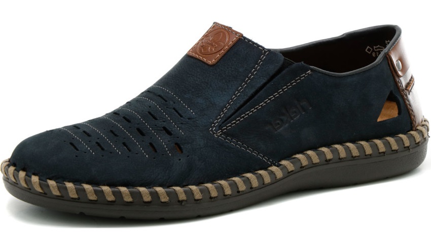 Мъжки ежедневни обувки без връзки естествена кожа Rieker B2457-14 ширина H