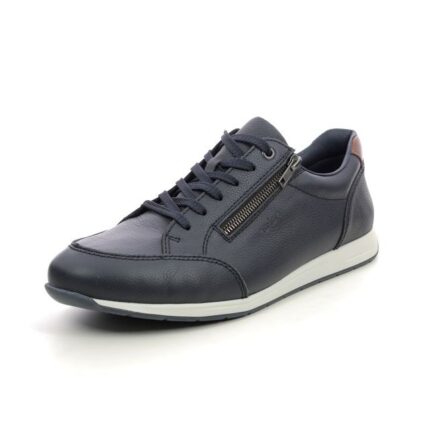 Мъжки ежедневни обувки RIEKER 11903-14 естествена кожа сини