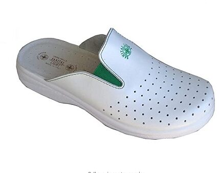 Мъжки медицински чехли Sanital Light естествена кожа бели