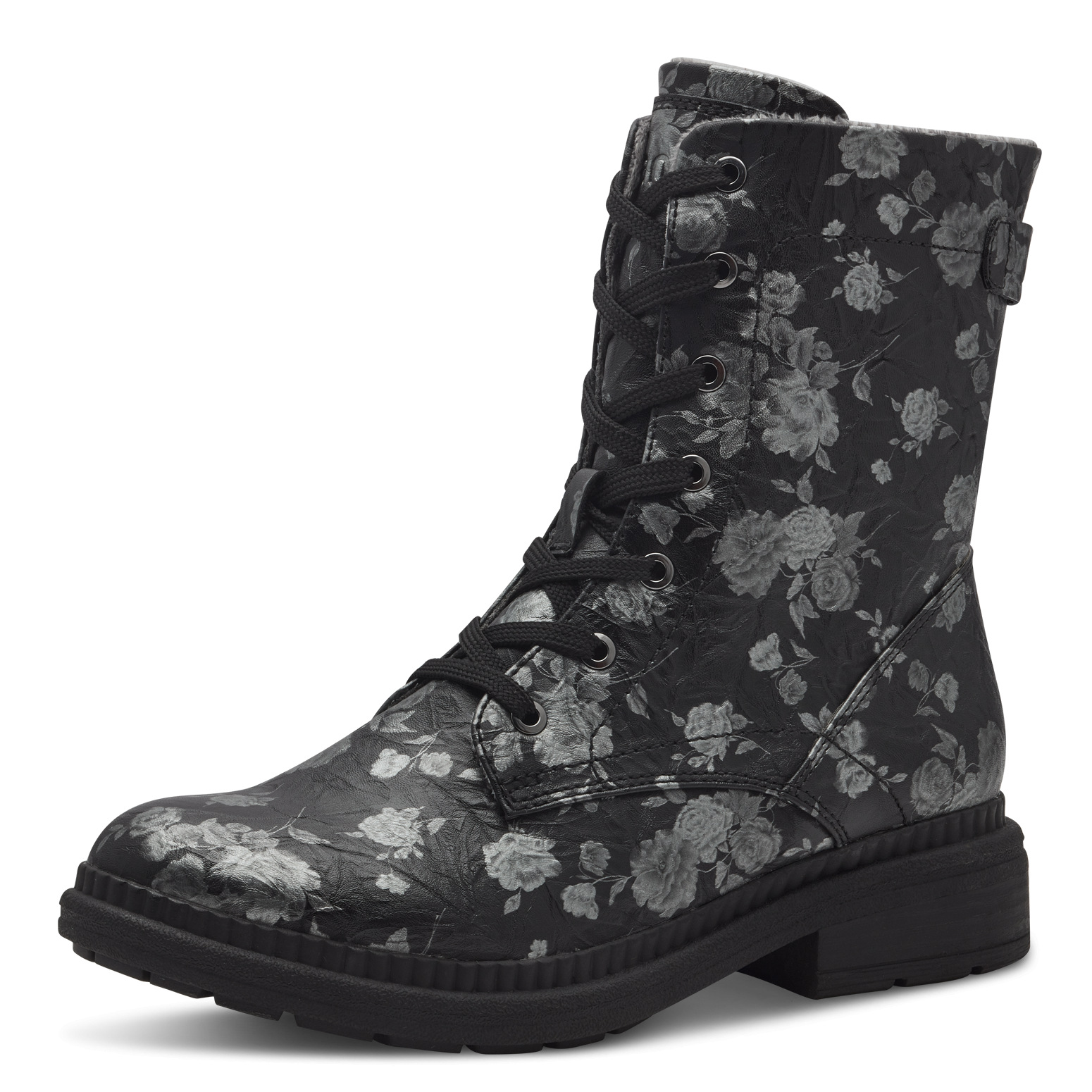 008-25274-43-005-300 Дамски боти Jana Vegan ширина H черни/сиви - Image 1