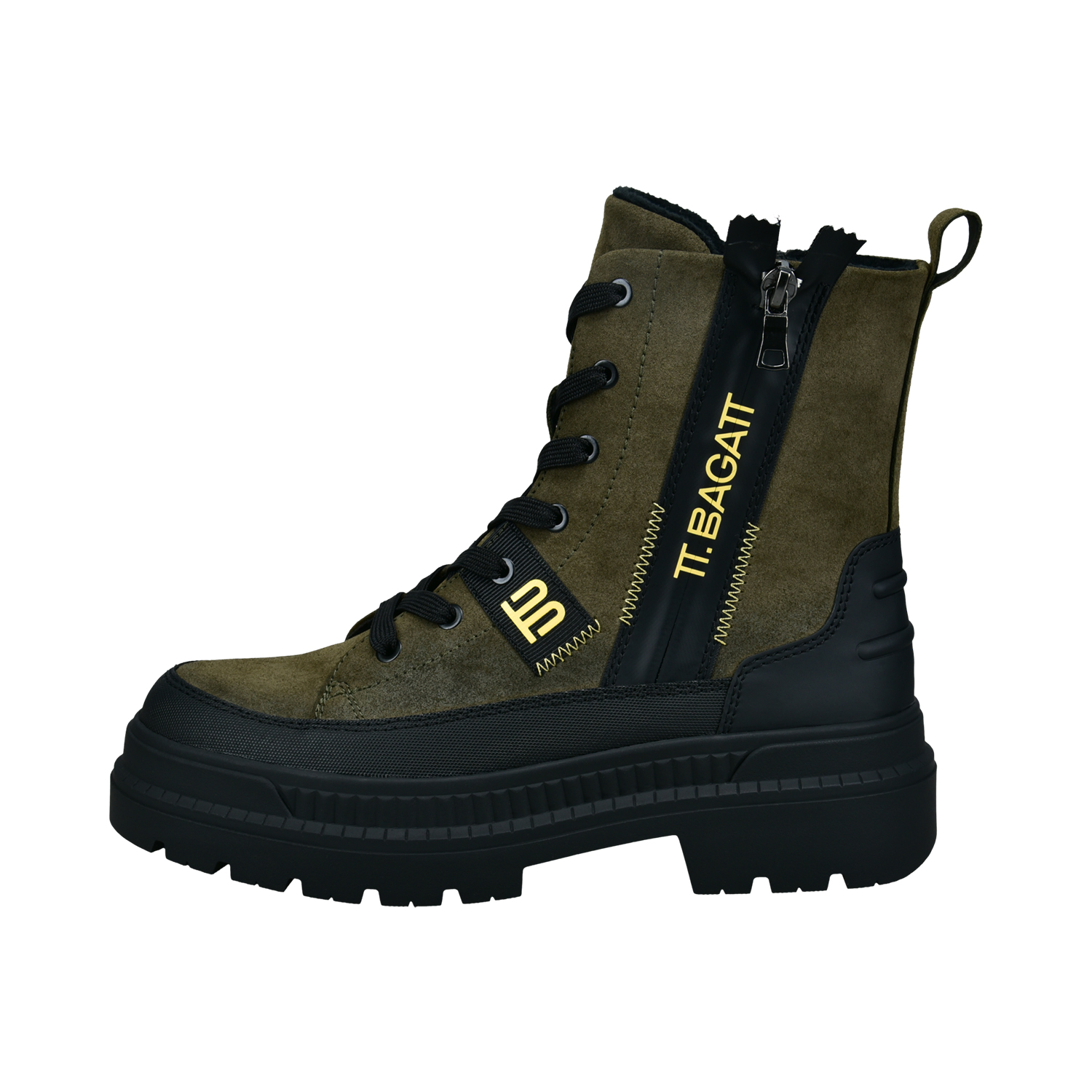 D31-AOA31-6955-7010_002 Дамски ежедневни боти BAGATT зелени - Image 1