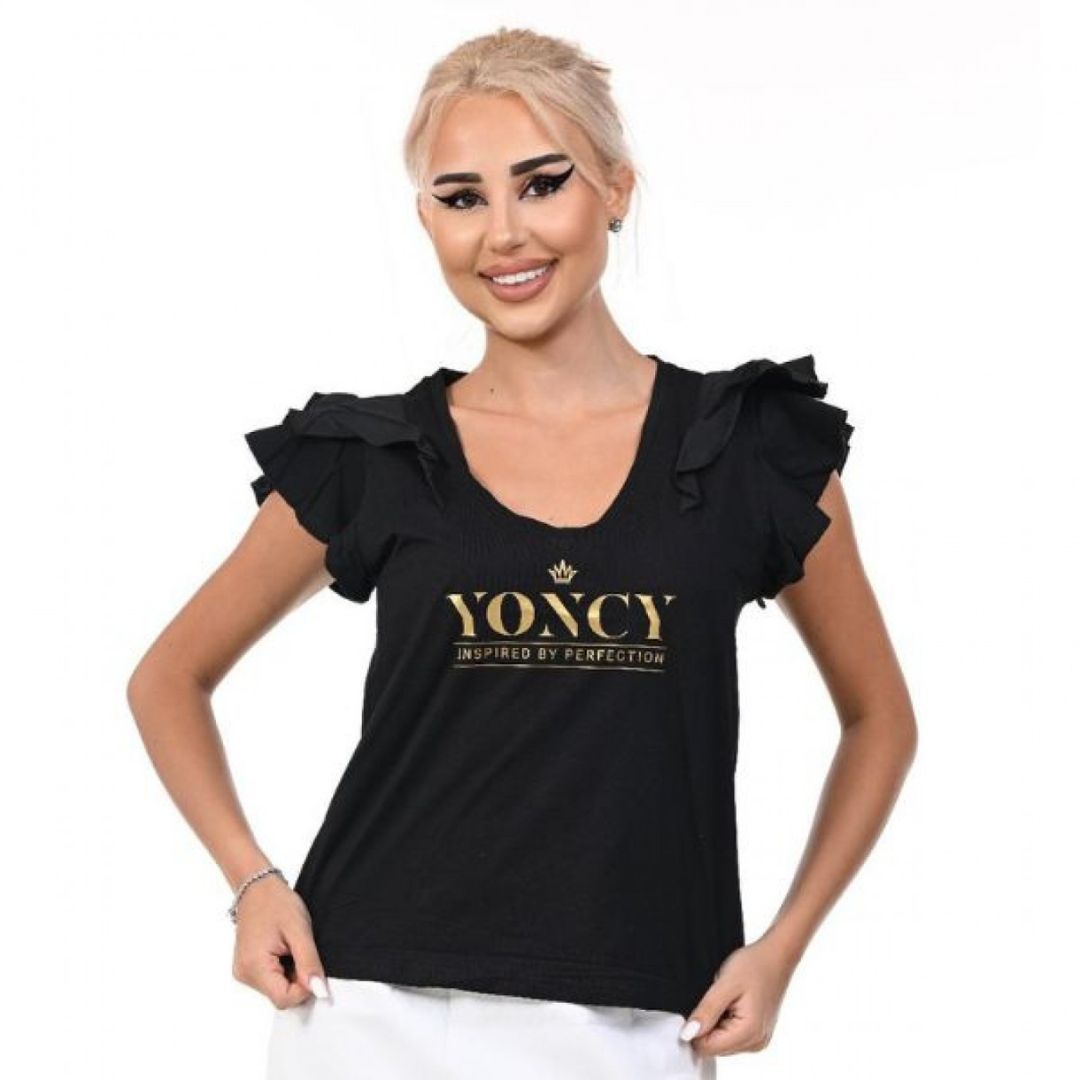 1-117 Черна тениска Yoncy - Image 1