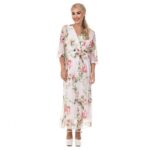 Дълга дамска рокля Yoncy бяла - Image 6