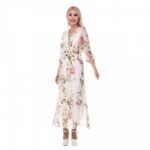 Дълга дамска рокля Yoncy бяла - Image 7