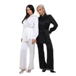 Елегантен сатенен комплект Yoncy бял - Image 9