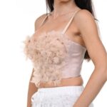 Елегантено бюстие Yoncy бежово - Image 5