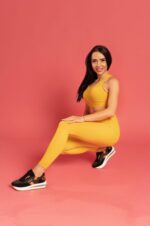 Дамски спортен комплект Yoncy жълт - Image 2