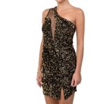 Елегантна рокля Yoncy златиста - Image 4