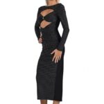 Дълга рокля Yoncy черна - Image 5