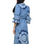 Дълга дамска рокля Yoncy деним - Image 4