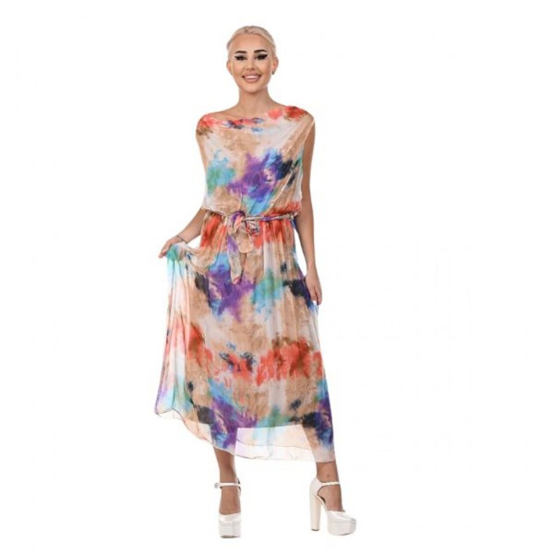 5-44 Дамска цветна рокля Yoncy - Image 1