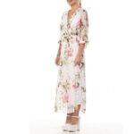 Дълга дамска рокля Yoncy бяла - Image 5