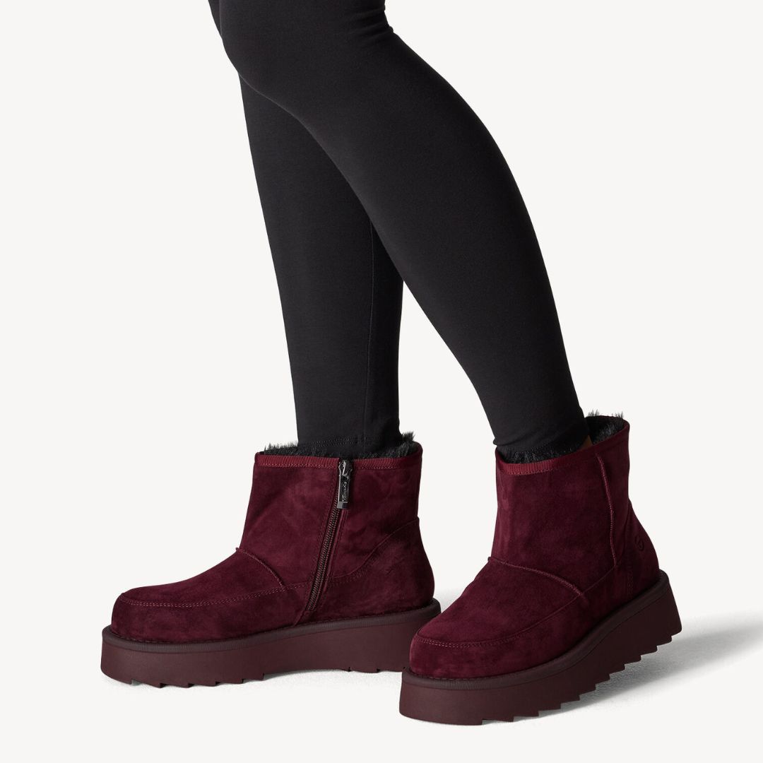 7 Дамски боти Tamaris Touch it естествен велур бордо - Image 1